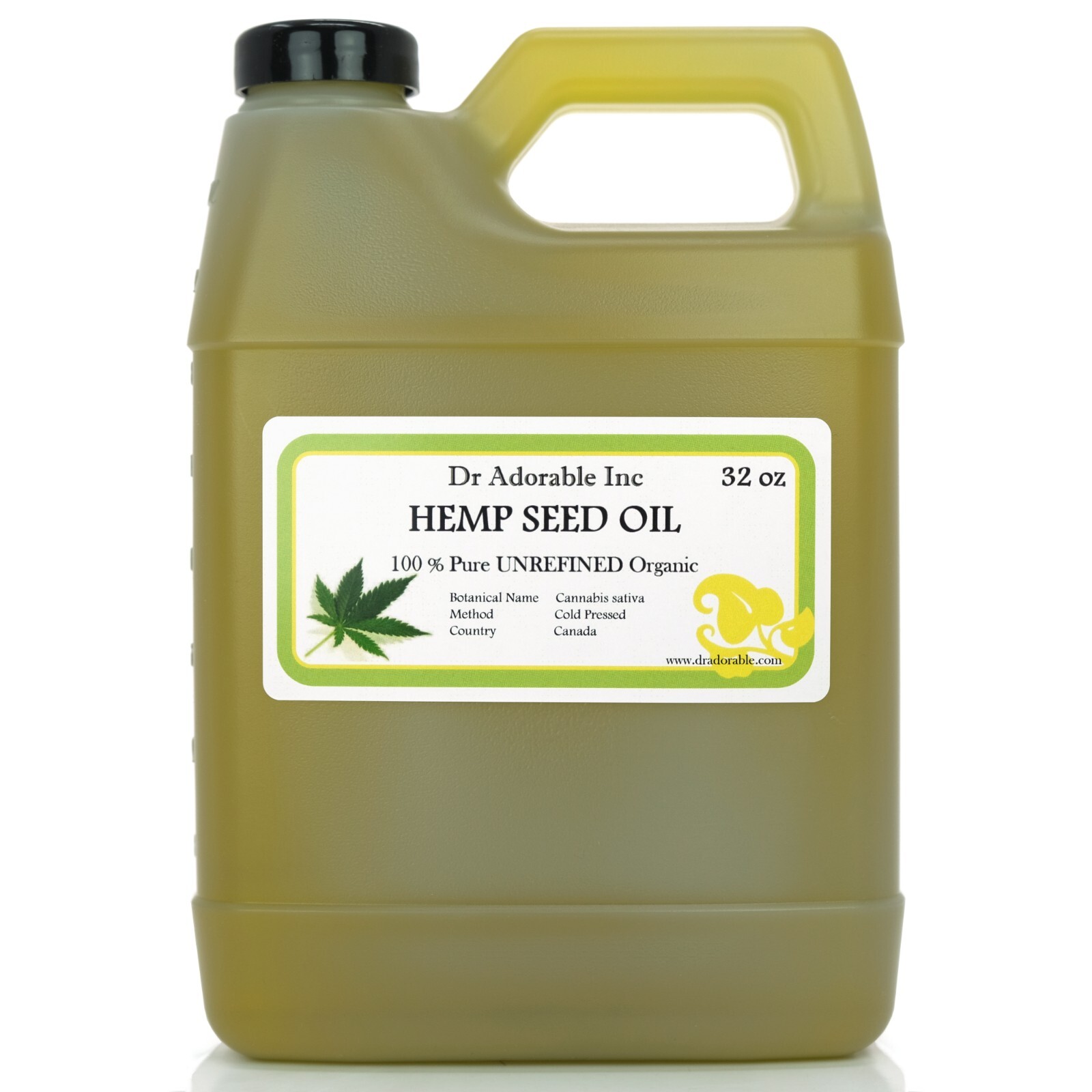 32 oz jug of unrefined organic hemp seed oil